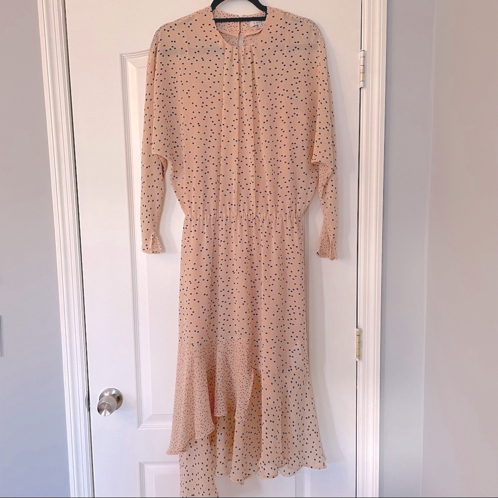 Studio by Preen Pink and Black Polka Dot Midi Dress